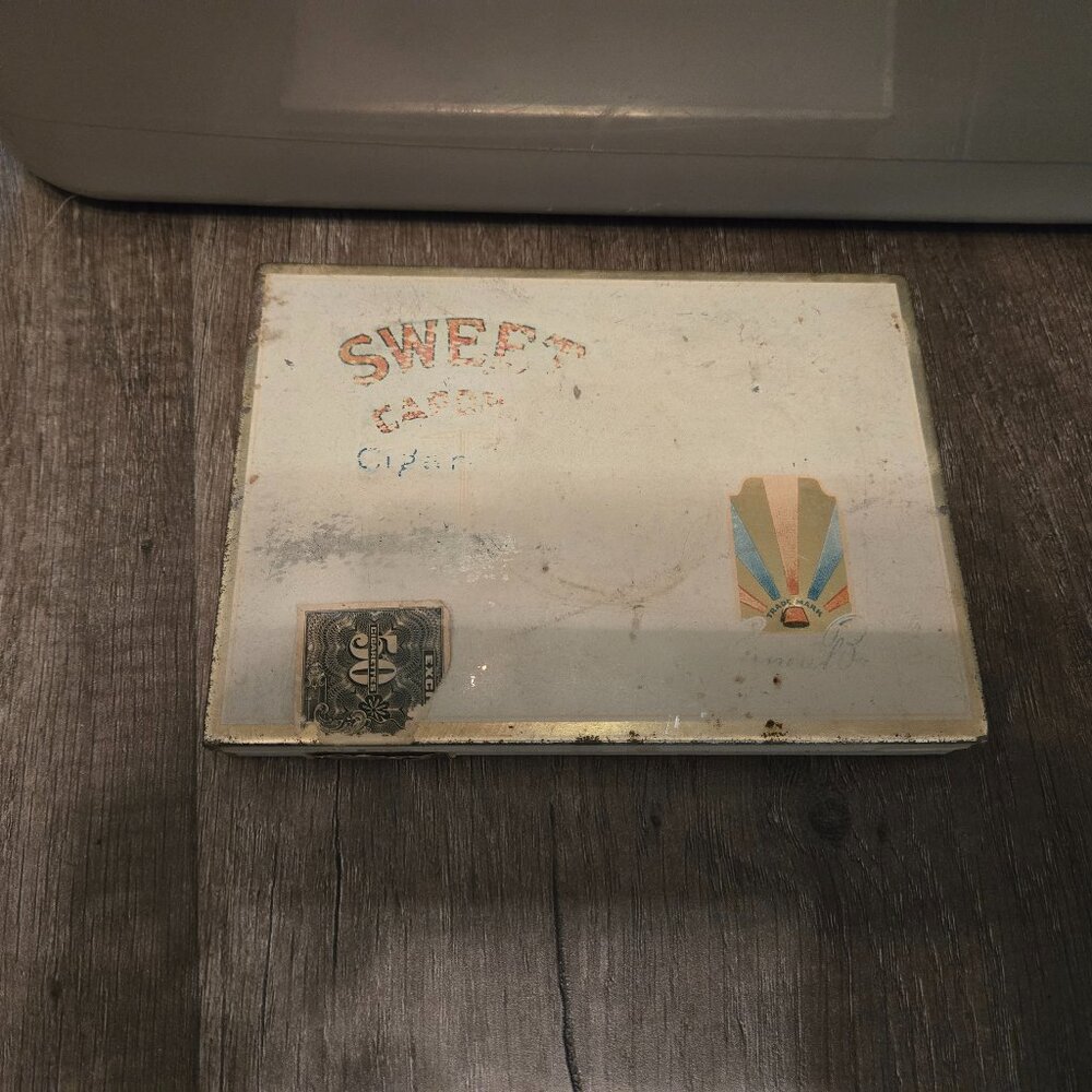 vintage metal cigarette box sweet caporal